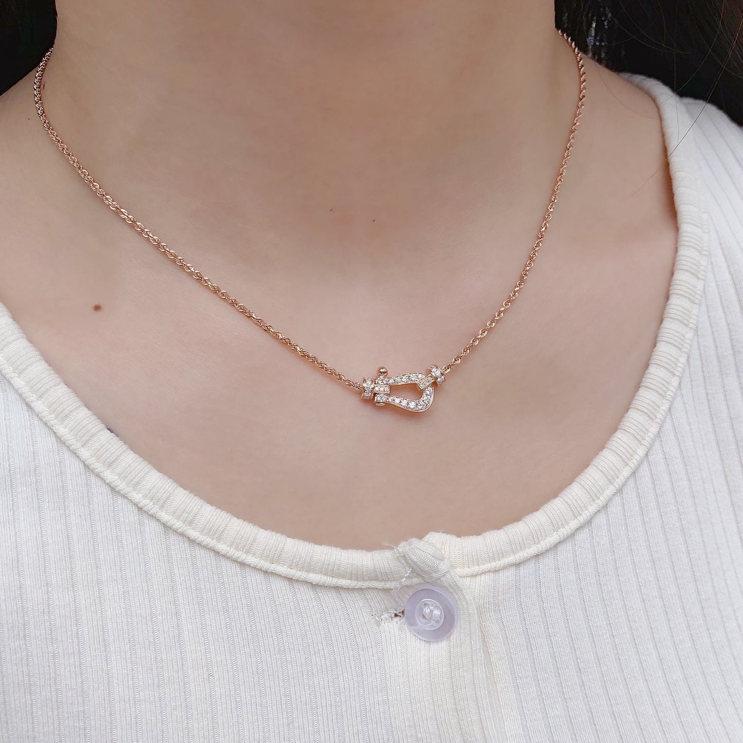 [GALE]FORCE 10 PINK GOLD DIAMOND NECKLACE