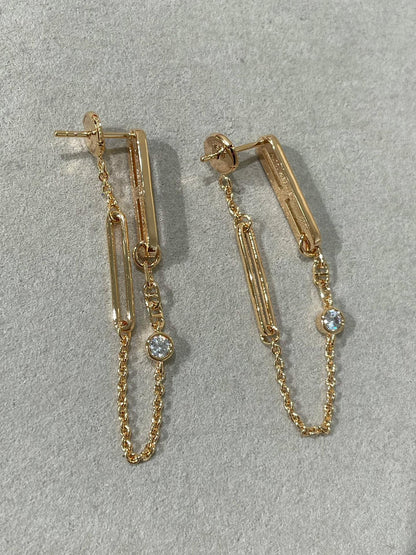 [GALE]CHAINE CHAOS DIAMOND DROP EARRINGS