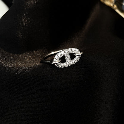 [GALE]RONDE SMALL SILVER DIAMOND RING