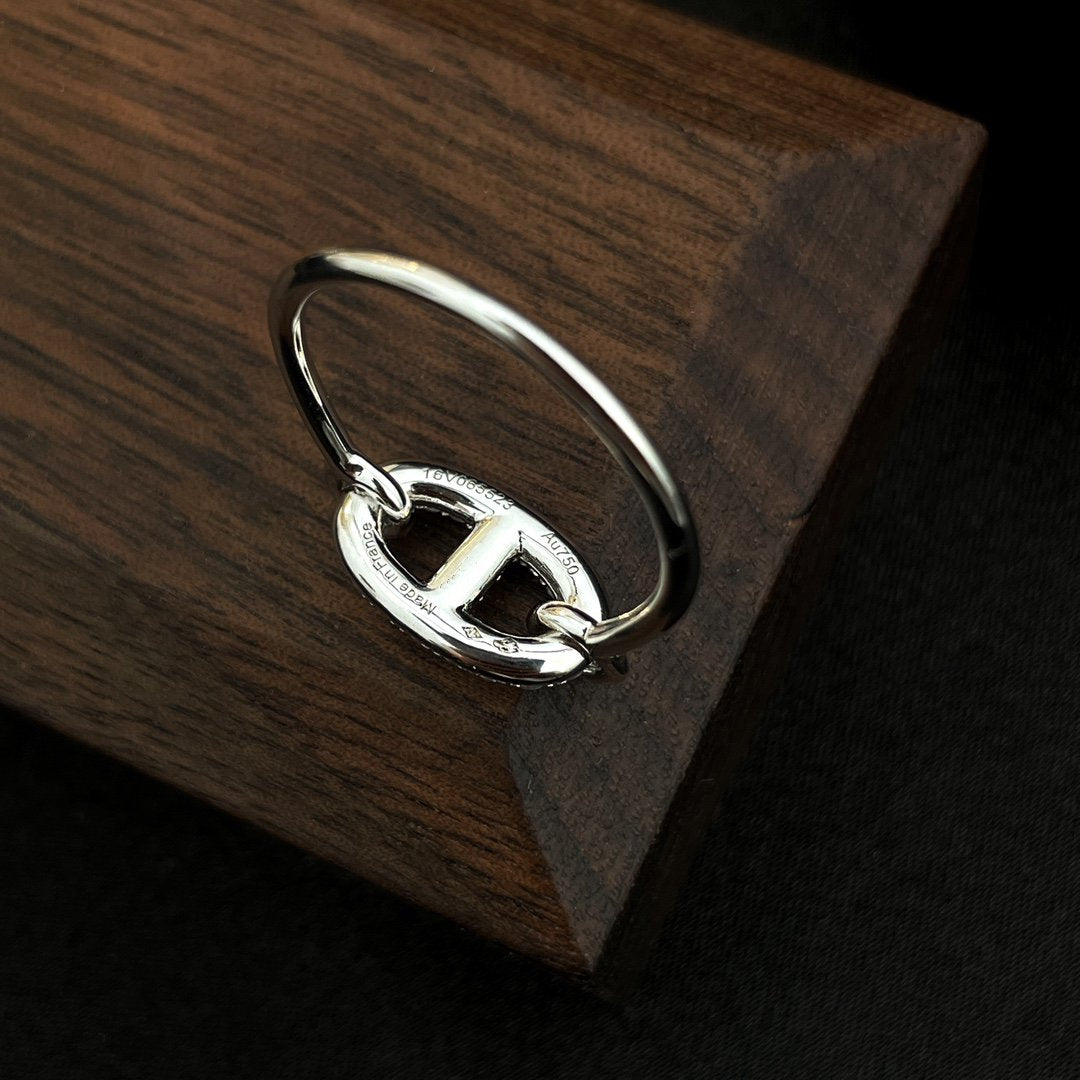 [GALE]RONDE SMALL SILVER DIAMOND RING