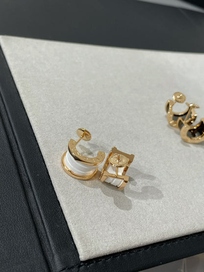 [GALE]ZERO 1 PINK GOLD CERAMIC EARRINGS