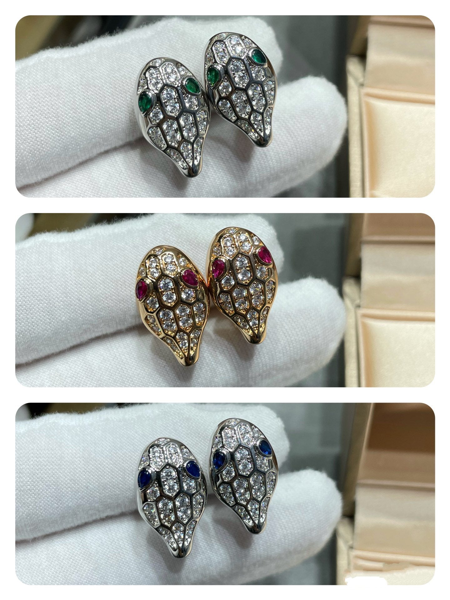 [GALE]SERPENT DIAMOND STUD EARRINGS