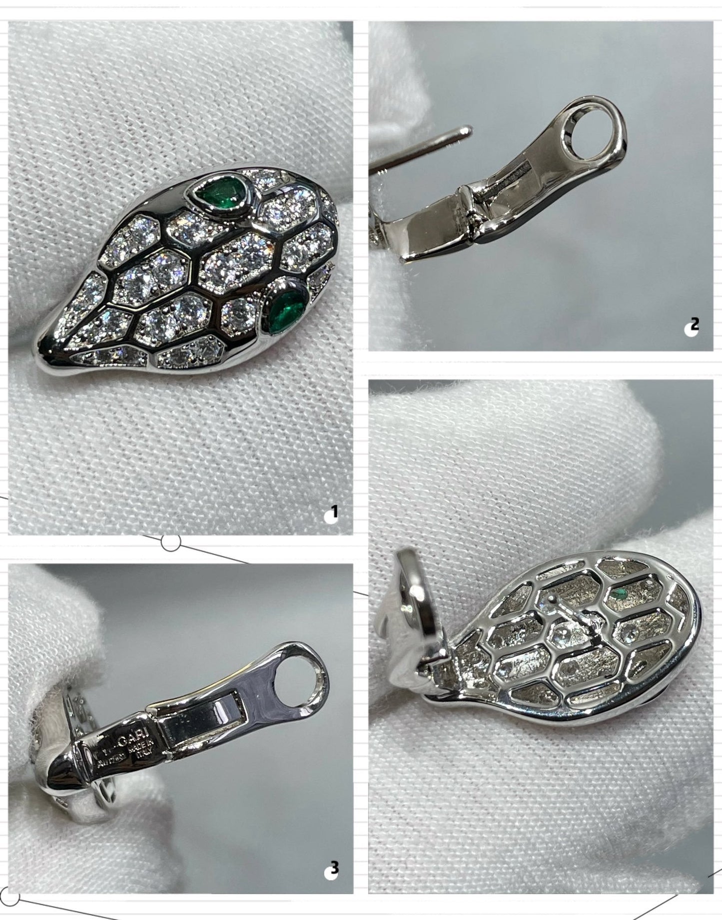 [GALE]SERPENT DIAMOND STUD EARRINGS