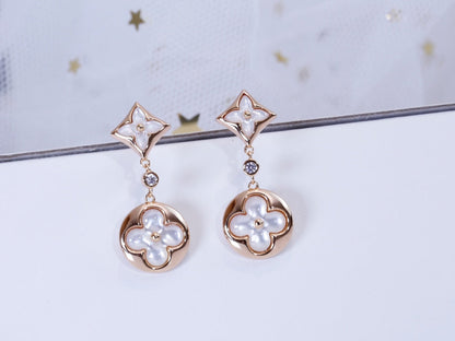[GALE]STAR AND SUN PINK GOLD MOP DROP EARRINGS