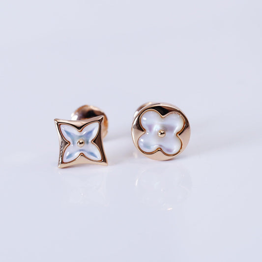 [GALE]STAR AND SUN PINK GOLD MOP STUD EARRINGS