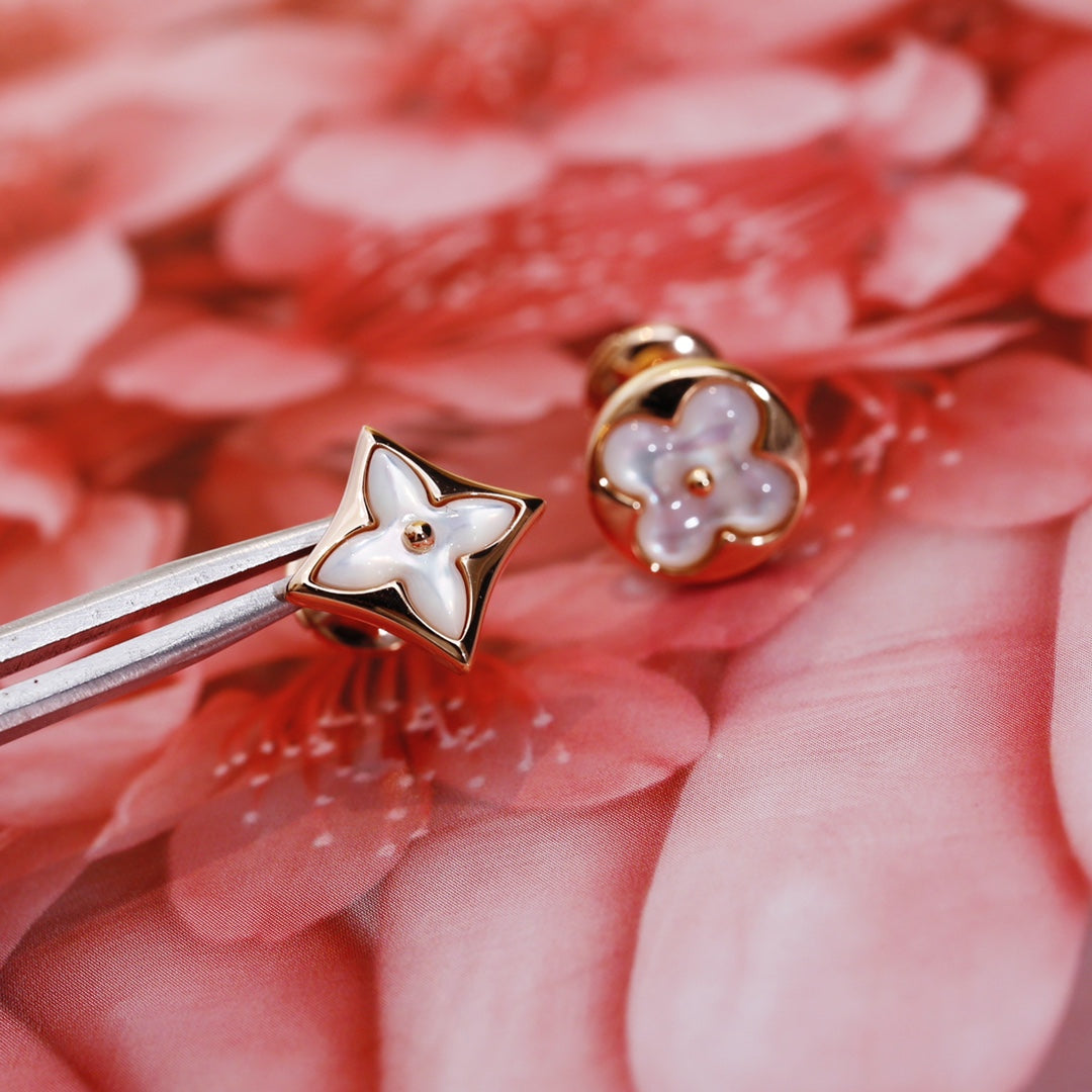 [GALE]STAR AND SUN PINK GOLD MOP STUD EARRINGS