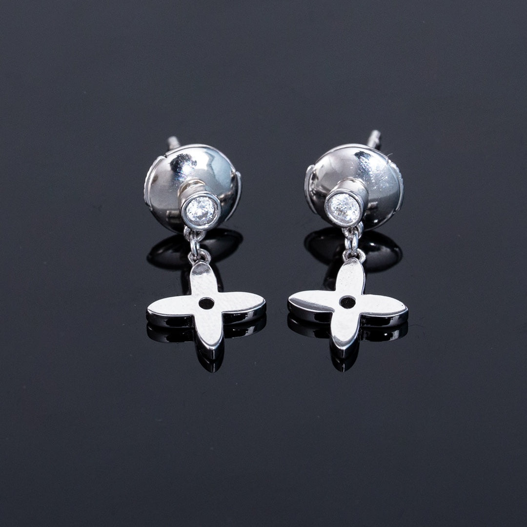 [GALE]VIDYLLE SILVER DIAMOND MINI DROP EARRINGS