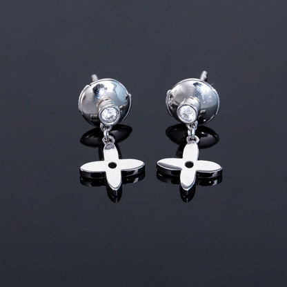 [GALE]VIDYLLE SILVER DIAMOND MINI DROP EARRINGS