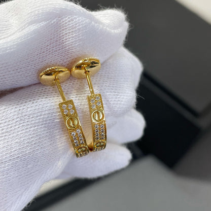 [GALE]LOVE DIAMOND GOLD HOOP EARRINGS