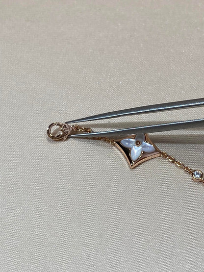 [GALE]STAR 4 MOTIF MOP DIAMOND PINK GOLD BRACELET