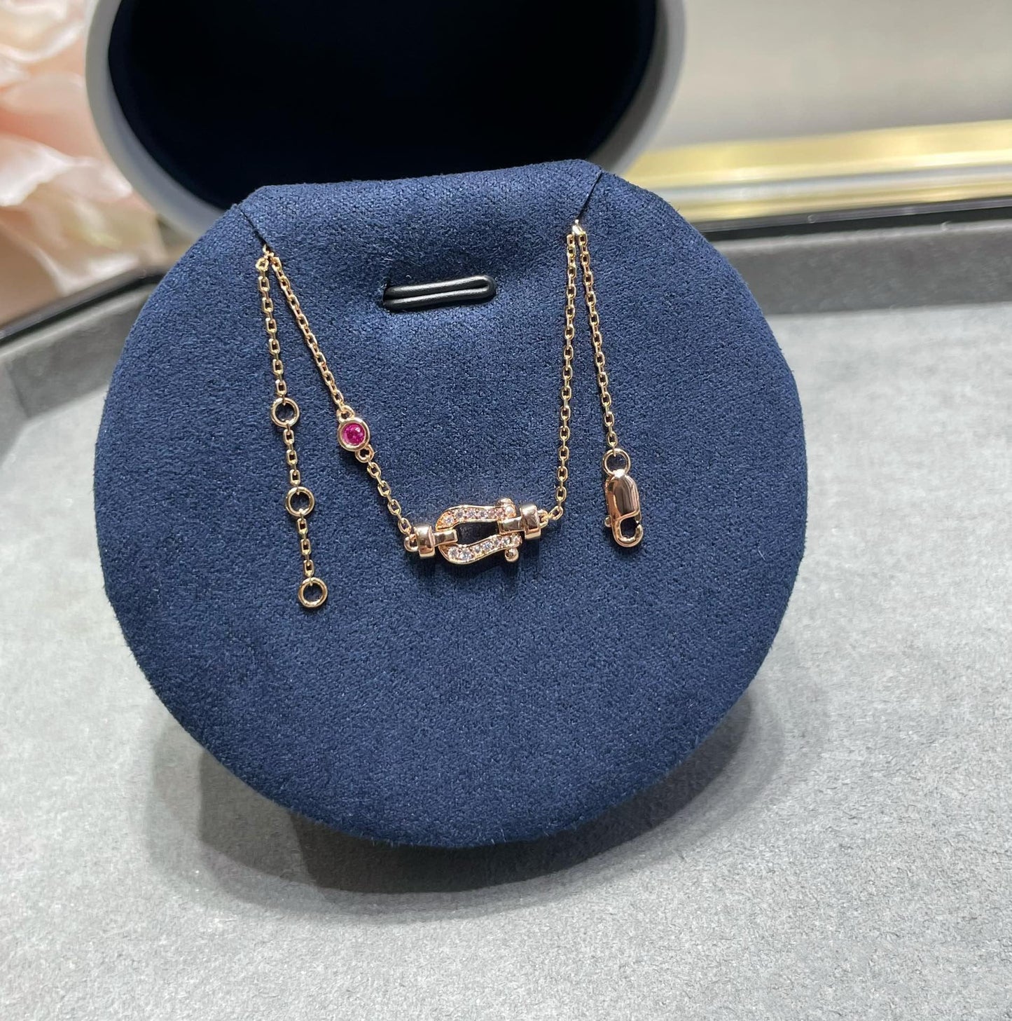 [GALE]FORCE 10 DIAMOND CHAIN LINK PINK GOLD BRACELET