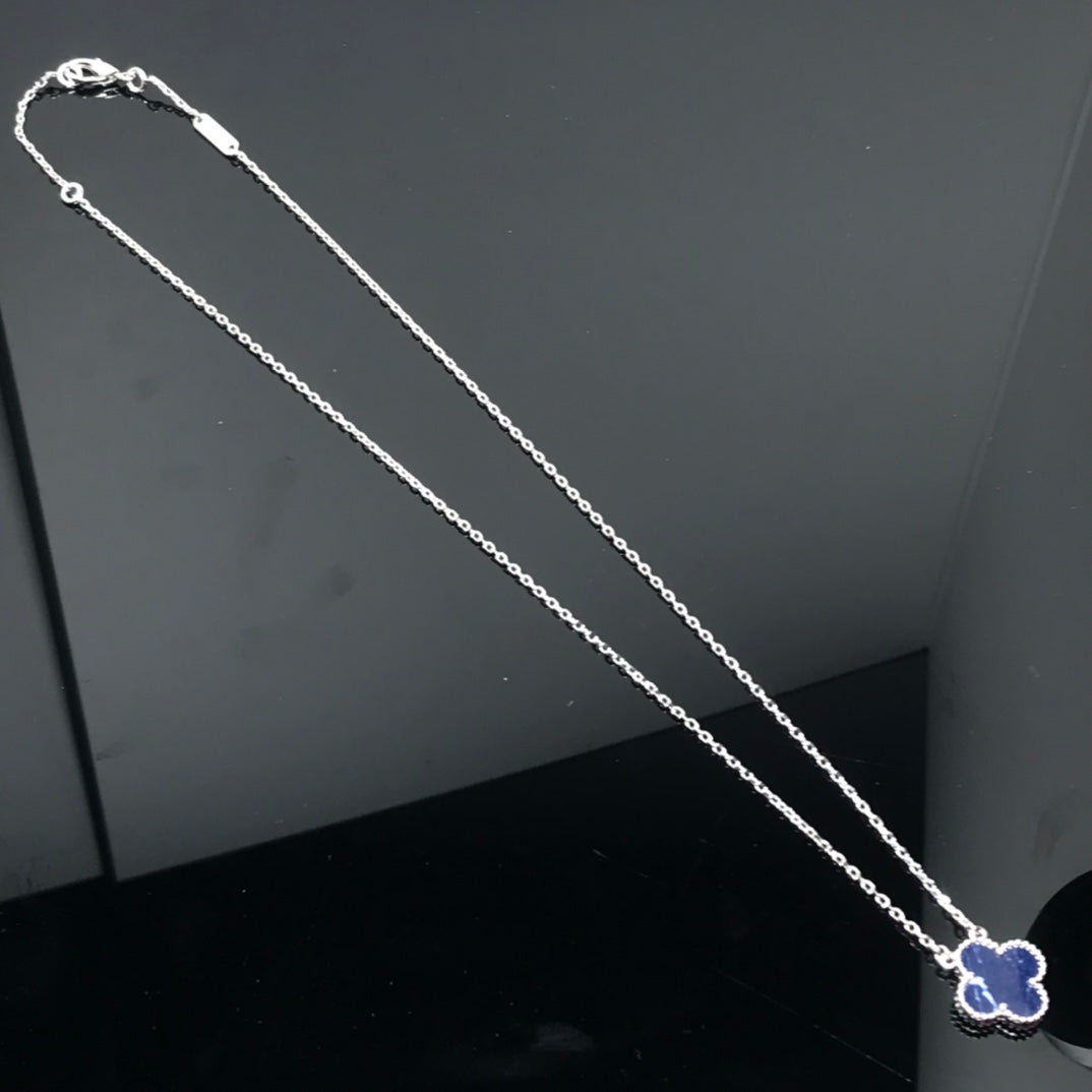 [GALE]CLOVER PIETERSITE SILVER LONG NECKLACE