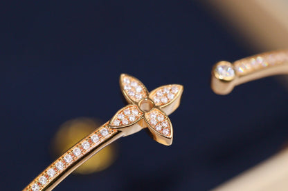 [GALE]IDYLLE PINK GOLD OPEN BRACELET DIAMOND PAVED