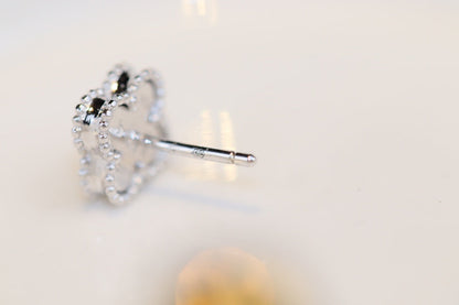 [GALE]CLOVER MINI TURQUOISE SILVER STUD EARRINGS