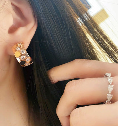 [GALE]BEE LOVE DIAMOND HOOP EARRINGS