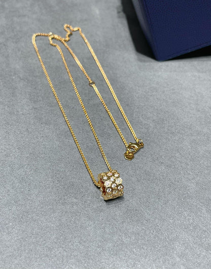 [GALE]BEE LOVE DIAMOND PAVED 3 ROW NECKLACE