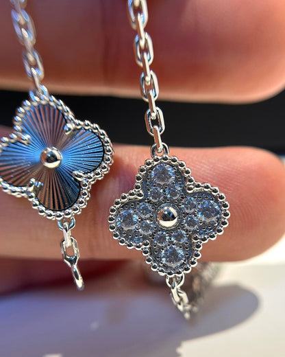 [GALE]CLOVER 5 MOTIF SILVER DIAMOND BRACELET