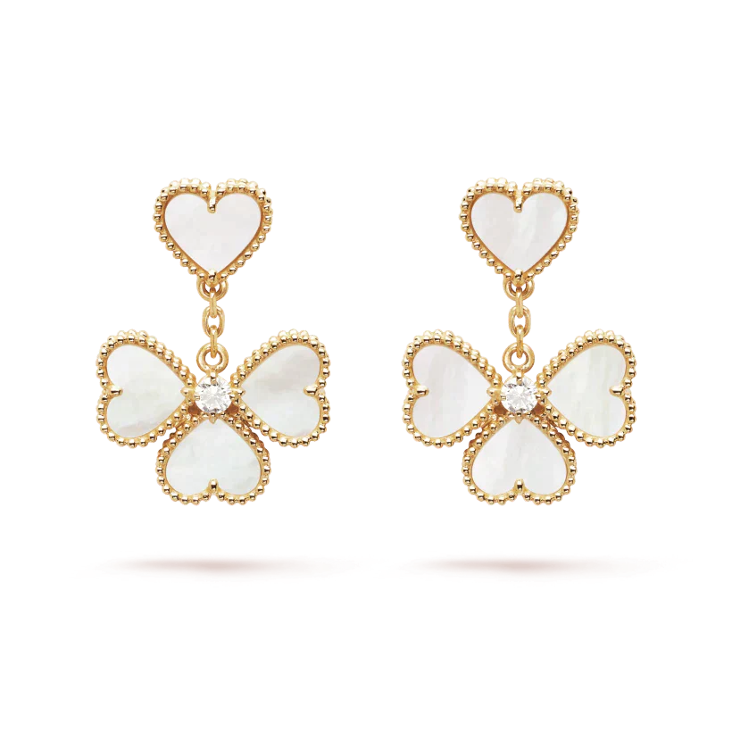 [GALE]CLOVER SWEET WHITE MOP EARRINGS