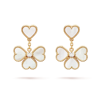 [GALE]CLOVER SWEET WHITE MOP EARRINGS
