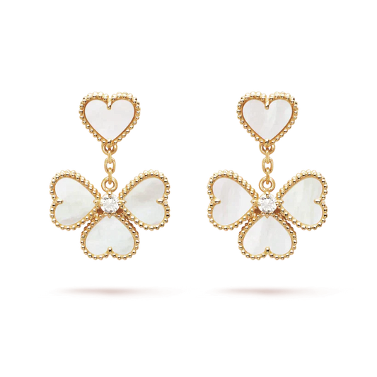 [GALE]CLOVER SWEET WHITE MOP EARRINGS