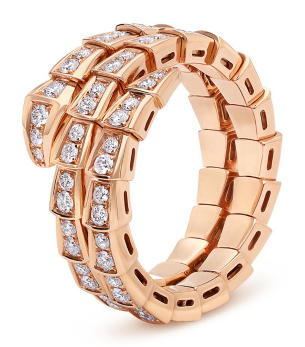 [GALE]SERPENTI RING PINK GOLD DIAMOND DOUBLE ROW