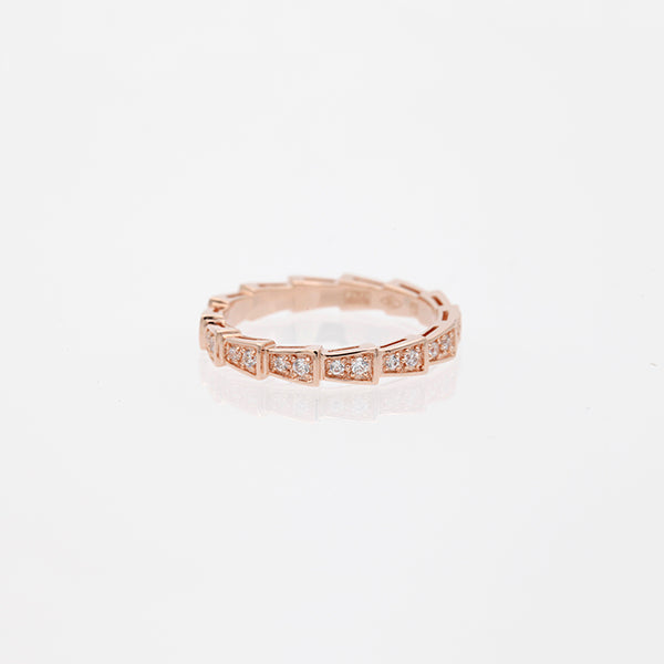 [GALE]SERPENTI RING PINK GOLD DIAMOND PAVED 3MM