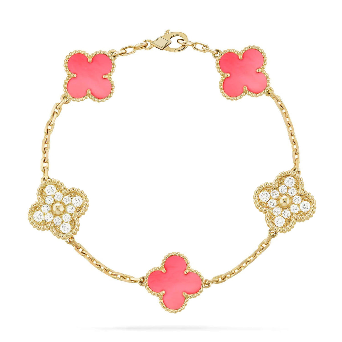 [GALE] CLOVER 5 MOTIFS  PINK MOP BRACELET COLLECTION