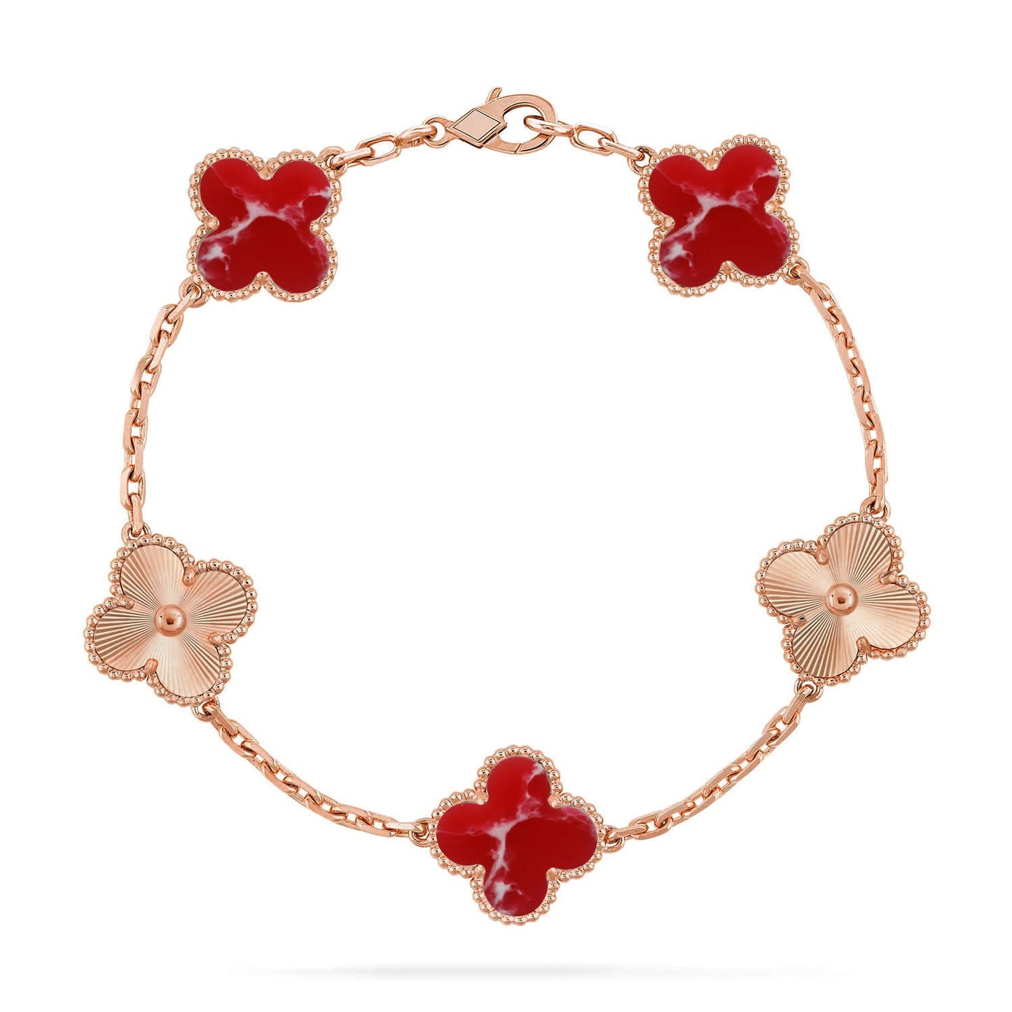 [GALE]CLOVER 5 MOTIF RED PATTERN BRACELET COLLECTION