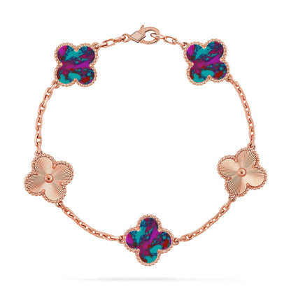 [GALE]CLOVER 5 MOTIF COLOR GEMSTONES BRACELET COLLECTION