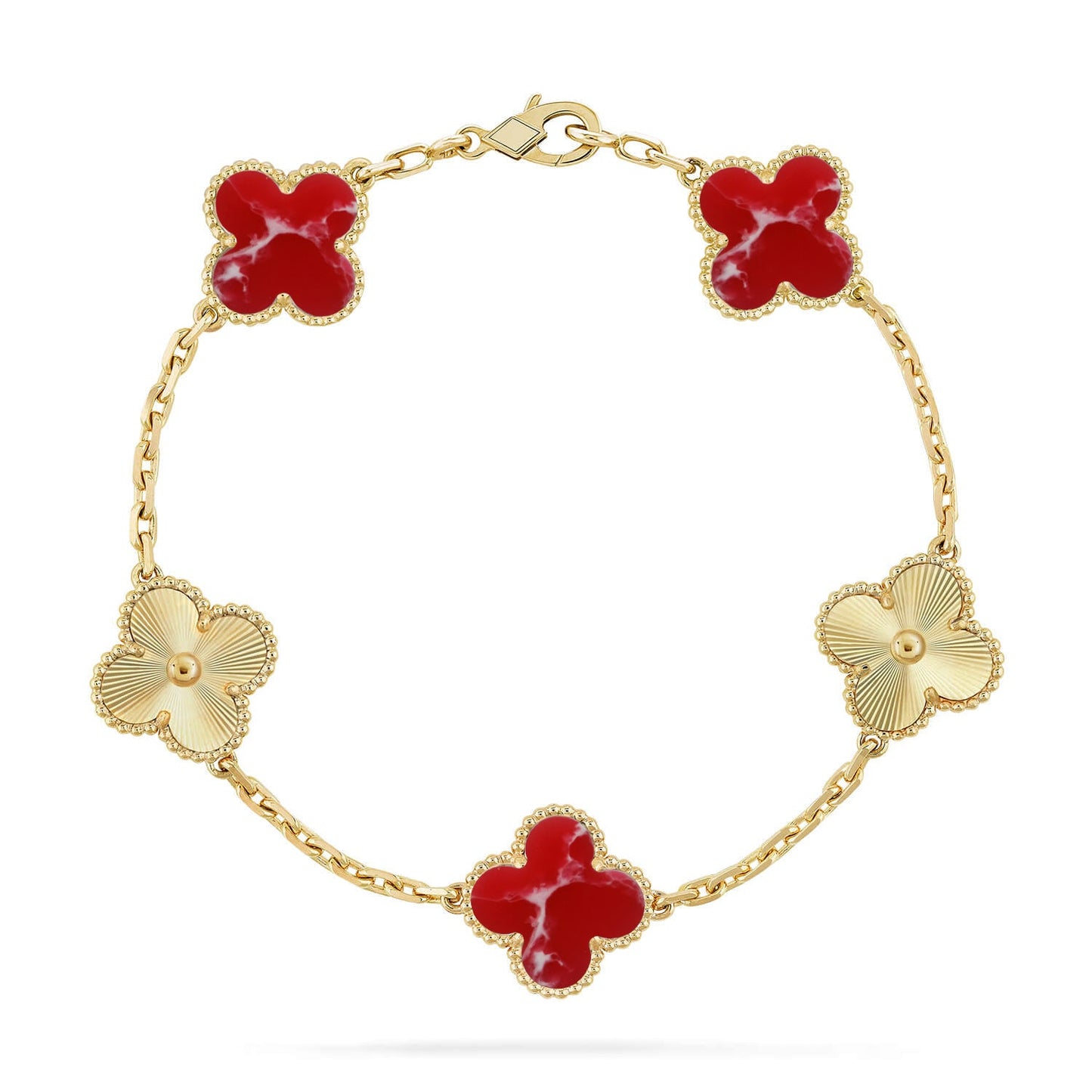 [GALE]CLOVER 5 MOTIF RED PATTERN BRACELET COLLECTION