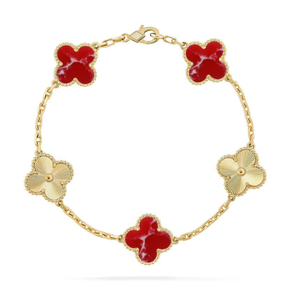 [GALE]CLOVER 5 MOTIF RED PATTERN BRACELET COLLECTION