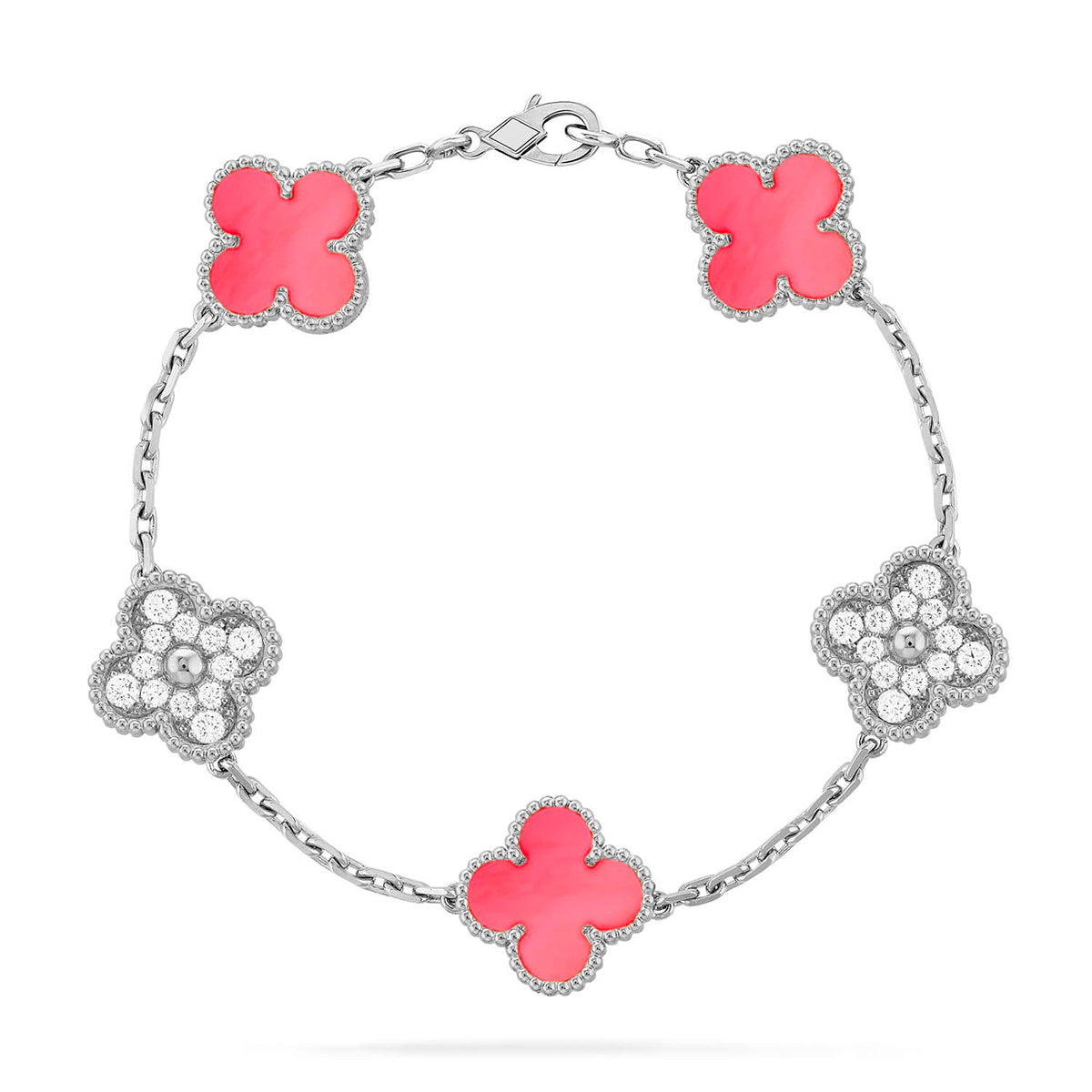 [GALE] CLOVER 5 MOTIFS  PINK MOP BRACELET COLLECTION