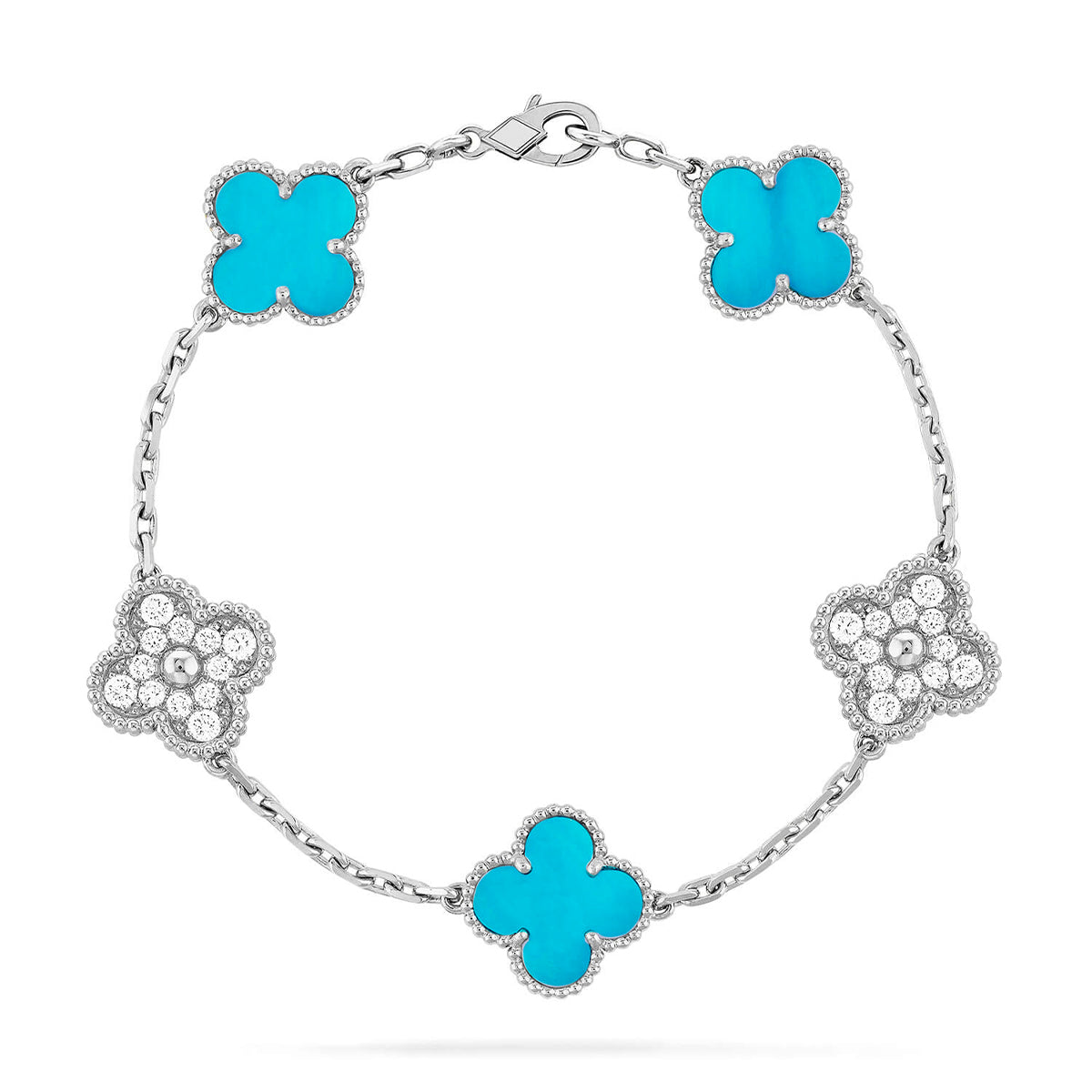 [GALE] CLOVER 5 MOTIF TURQUOISE BRACELET COLLECTION