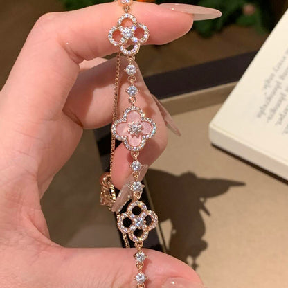 [GALE]CLOVER 5 MOTIF PINK BLUE RED WHITE BRACELET