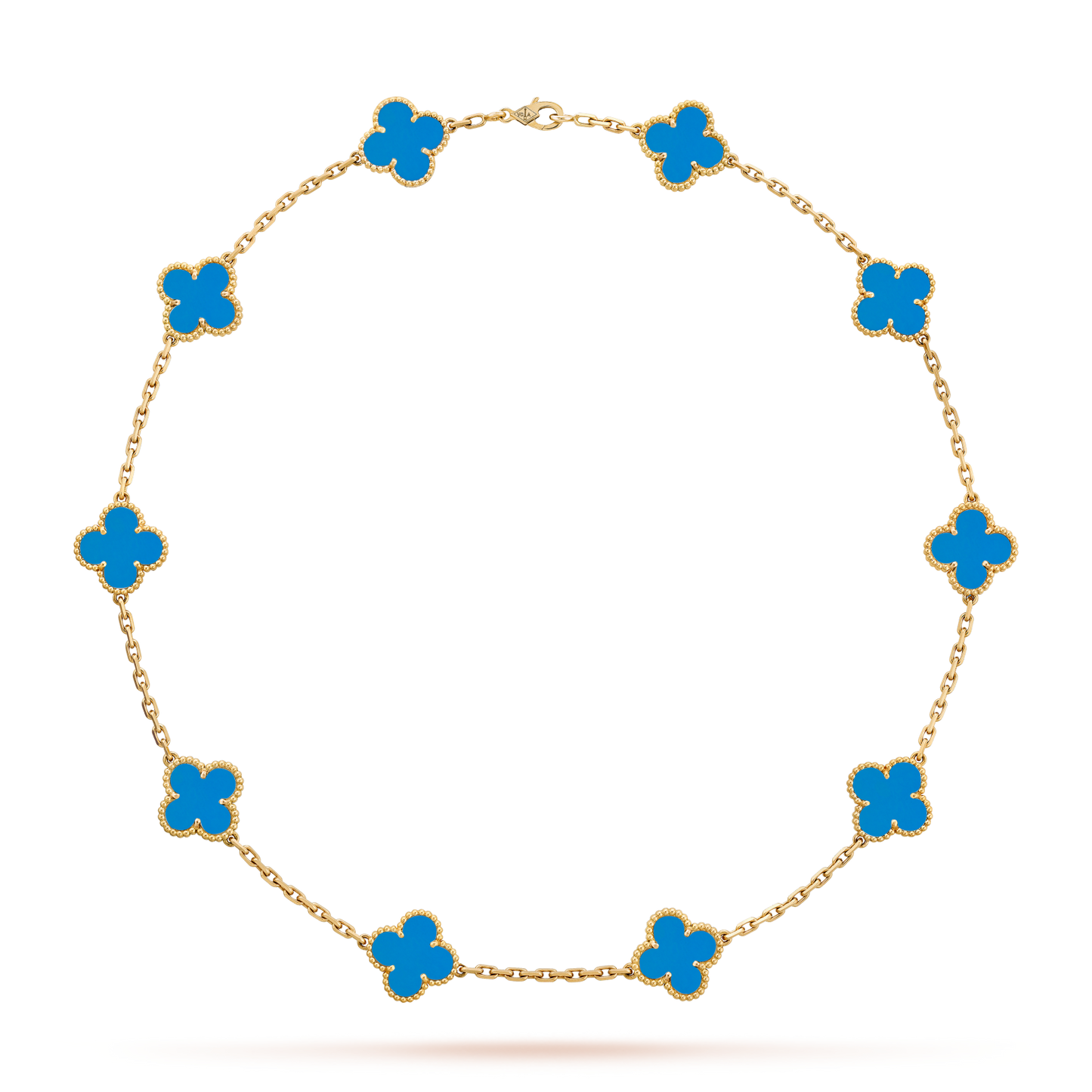 [GALE]CLOVER 10 MOTIFS BLUE AGATE NECKLACE