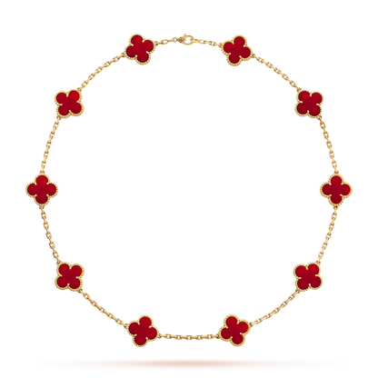 [GALE]CLOVER 10 MOTIFS CARNELIAN NECKLACE