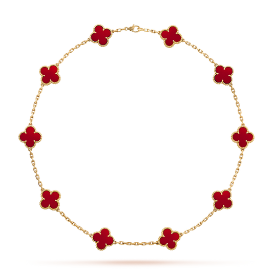 [GALE]CLOVER 10 MOTIFS CARNELIAN NECKLACE