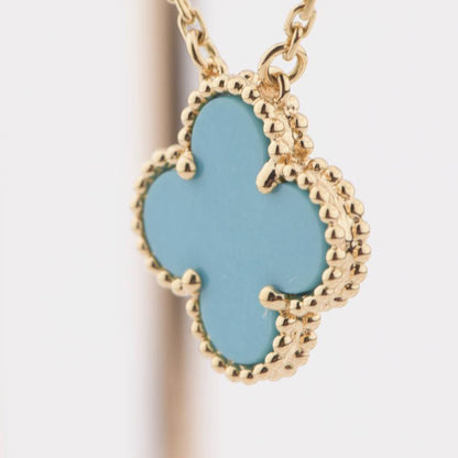 [GALE]CLOVER 15MM VINTAGE TURQUOISE NECKLACE