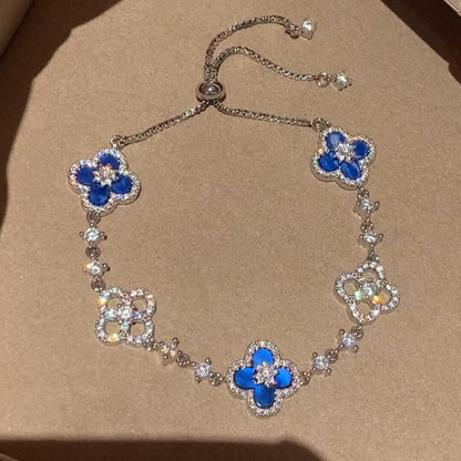 [GALE]CLOVER 5 MOTIF PINK BLUE RED WHITE BRACELET