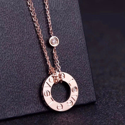 [GALE]LOVE NECKLACE 16MM 2 DIAMONDS