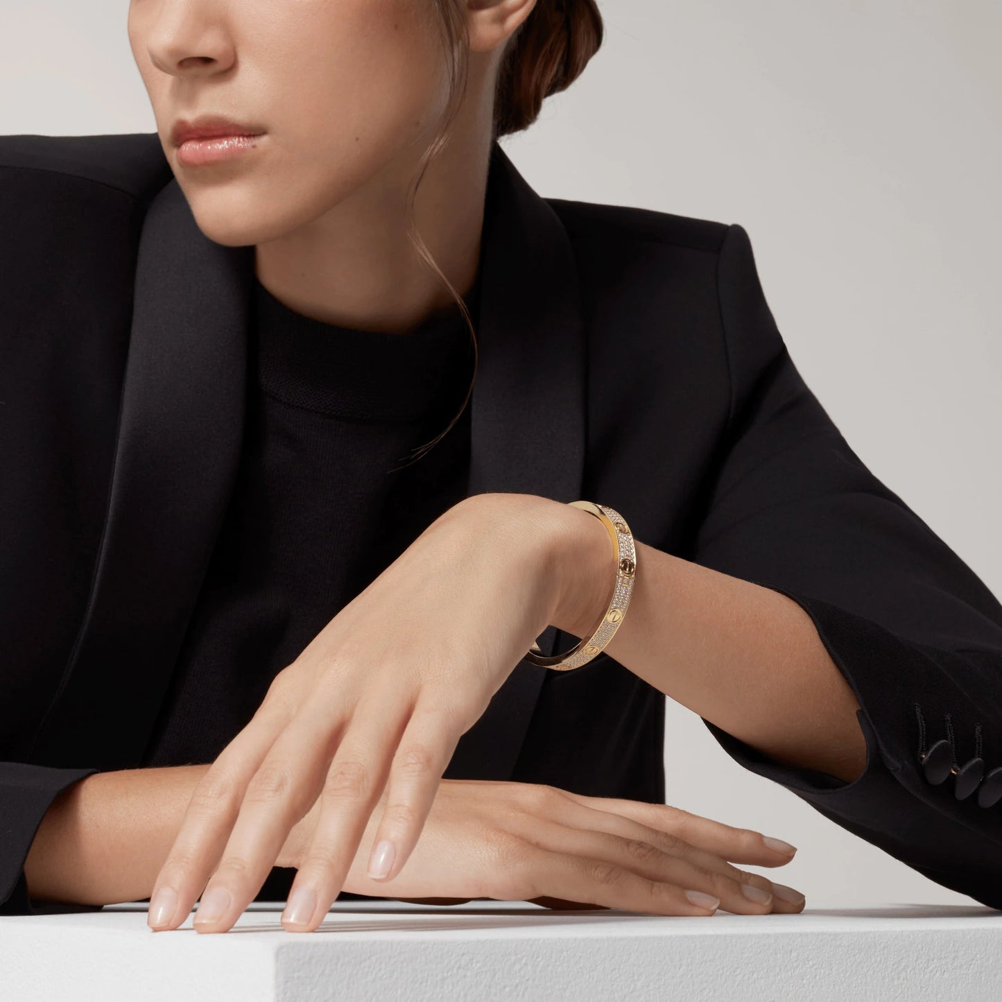 [GALE]LOVE BRACELET 6.1MM DIAMOND-PAVED