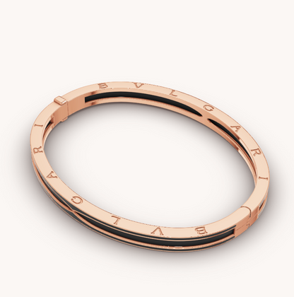[GALE]ZERO 1 PINK GOLD WITH MATTE BLACK CERAMIC BRACELET