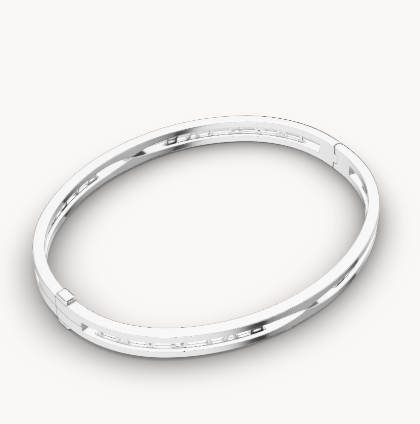 [GALE]ZERO 1 SPIRAL LOGO SILVER BRACELET