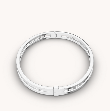 [GALE]ZERO 1 SPIRAL LOGO SILVER BRACELET