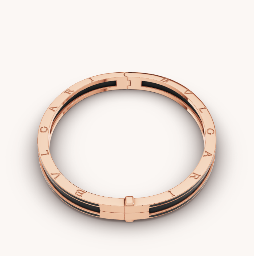 [GALE]ZERO 1 PINK GOLD WITH MATTE BLACK CERAMIC BRACELET