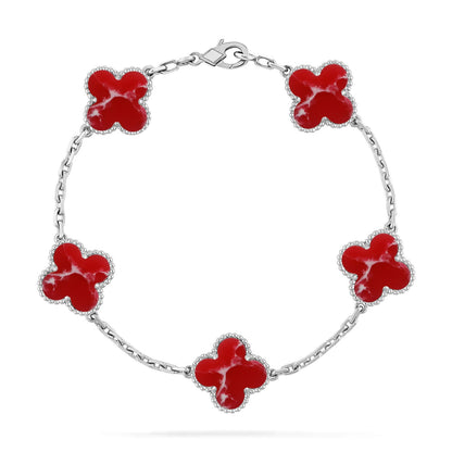 [GALE]CLOVER 5 MOTIF RED PATTERN BRACELET COLLECTION
