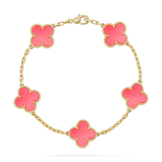 [GALE] CLOVER 5 MOTIFS  PINK MOP BRACELET COLLECTION
