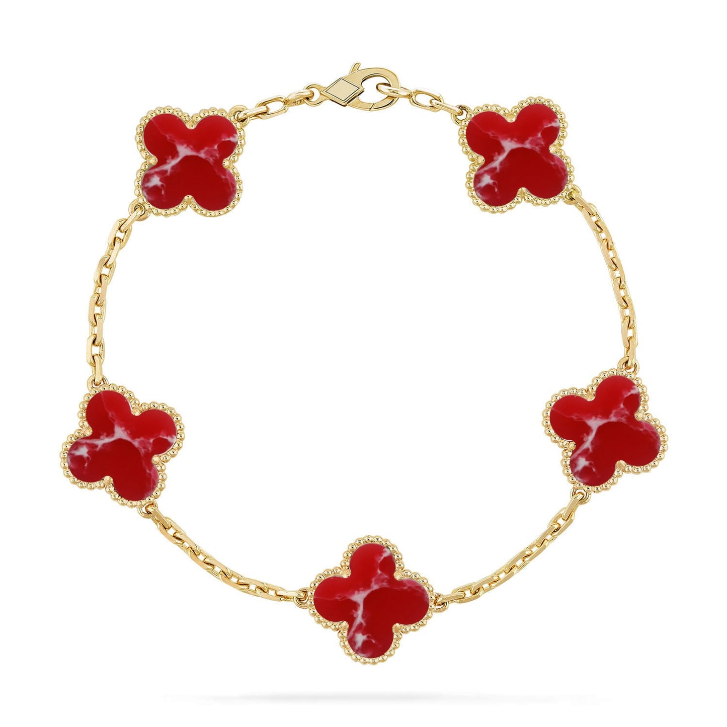 [GALE]CLOVER 5 MOTIF RED PATTERN BRACELET COLLECTION