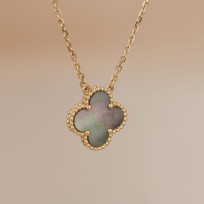 [GALE]CLOVER 15MM  GRAY MOTHER OF PEARL NECKLACE