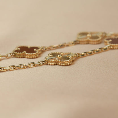 [GALE]CLOVER  5 MOTIFS CARNELIAN GOLD BRACELET